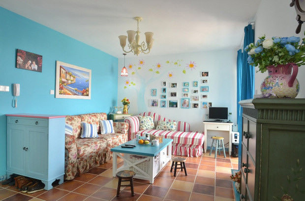 田園地中?；齑罨榉?尤愛藍(lán)色小清新風(fēng)格裝修